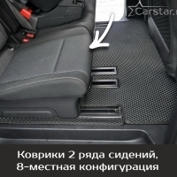 Коврики текстильные на Peugeot Traveller 8 мест, не Long (2016-2024) 